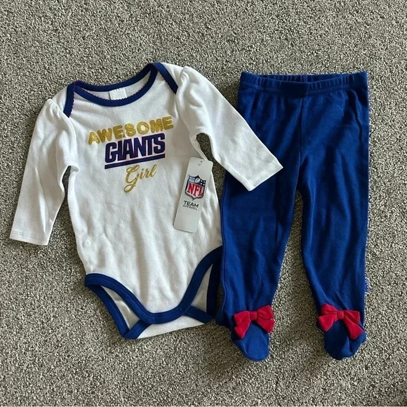 Infant Girls Size 6-9 Months New York Giants Onesie/Pants - Picture 1 of 5